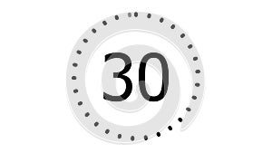 Countdown one minute animation from 60 to 0 seconds animation with optional luma matte. Alpha Luma Matte included.