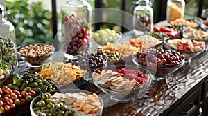 Countdown Snack Bar Keep your guests fueled for the midnight countdown with a table full of savory snacks sweet treats