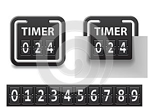 Countdown square mechanical timer