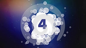 countdown from ten with abstract grouping bubbles and space background