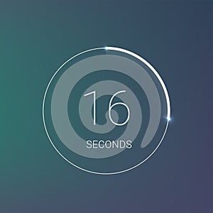 Countdown timer or digital counter clock vector flat circle icon for smartphone UI or UX countdown timer design