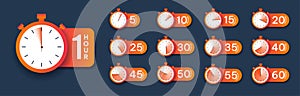 Countdown Timer icons set