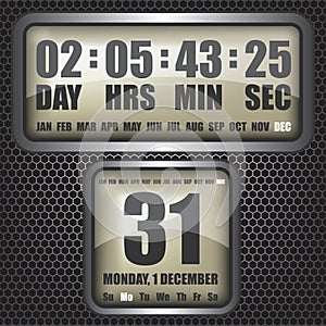 Countdown timer on octagon background