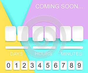 Countdown timer template. Counter design for website with numbers