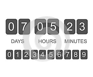 Countdown timer template. Counter design for website with numbers
