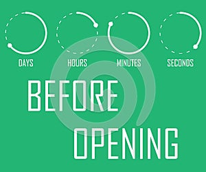 Countdown Timer for the website. Round section. Days, hours, minutes, seconds. white background. Vector drawing, concept before op