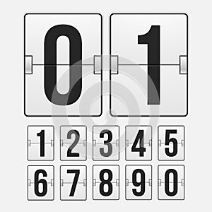 Countdown timer, white color mechanical scoreboard