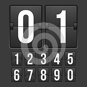 Countdown timer, white color mechanical scoreboard