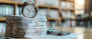 Countdown to Tax Deadline: Documents & Time Ticking Away. Concept Tax Deadline, Important