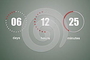 Countdown vector template digital clock