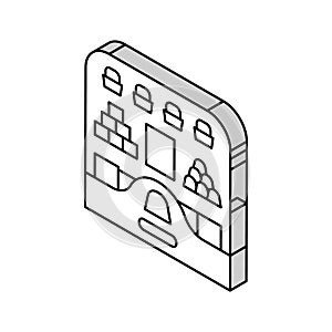 counter candy shop isometric icon vector illustration