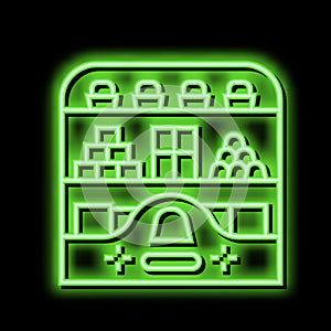 counter candy shop neon glow icon illustration