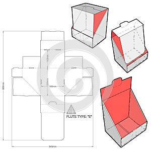 Counter display stand and Die-cut Pattern.