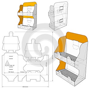 Counter display stand and Die-cut Pattern.