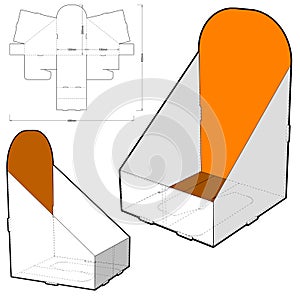 Counter display stand and Die-cut Pattern.