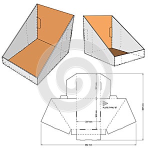 Counter display stand and Die-cut Pattern.
