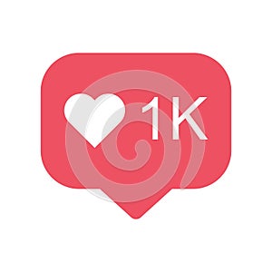 Counter, follower notification symbol instagram. Button for social media