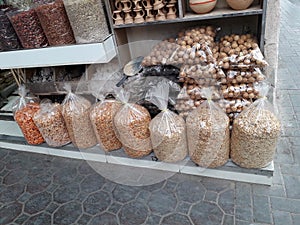 The counter in the market in Deira, Dubai