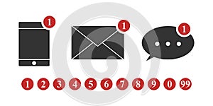 Counter of missed or left messages to unanswered calls, letters and messages. Easily editable number of missed.