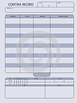 Counter receipt template that serves as proof to receive a payment