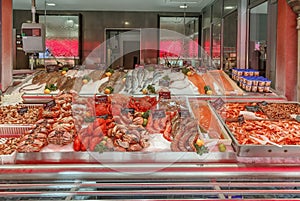 Counter with seafood, Trouville-sur-mer, France