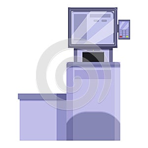 Counter self service icon cartoon vector. Automated control