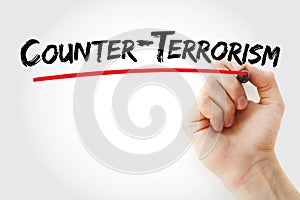 Counter - terrorism text with marker