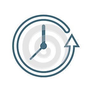 Counterclockwise clock. Vector illustration decorative design