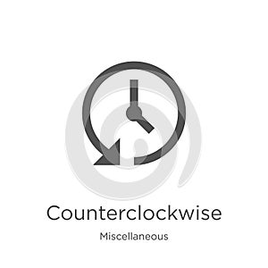 counterclockwise icon vector from miscellaneous collection. Thin line counterclockwise outline icon vector illustration. Outline,