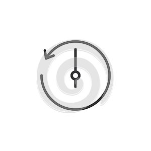 Counterclockwise rotation arrow outline icon