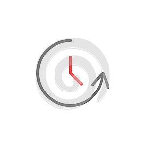 Counterclockwise rotation color gradient vector icon