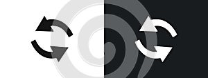 counterclockwise rotation icon linear graphics set vector in black