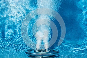 Countercurrent for the pool. Water attraction. Artificial flow. Pump. Hydromassage. Flow. Water resistance