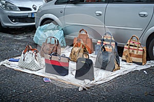 Counterfeit fake bags market in Naples