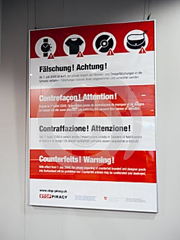 Counterfeits warning poste