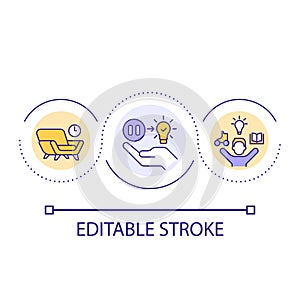 Counterintuitive productivity tricks loop concept icon