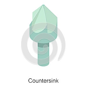 Countersink bit icon, isometric 3d style