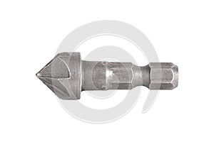 The countersink is a conical, white background, isolated