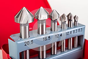 Countersinks for performing phases in various materials. Tools used in industry