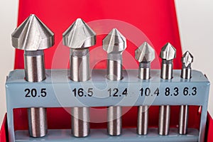 Countersinks for performing phases in various materials. Tools used in industry