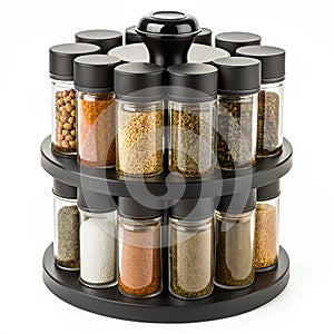 Countertop spice rack with rotating base