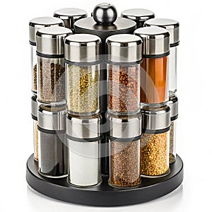 Countertop spice rack with rotating base