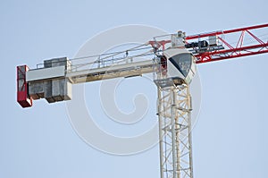 The counterweight and tower crane operator's cab