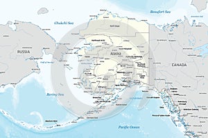 Counties of Alaska political map