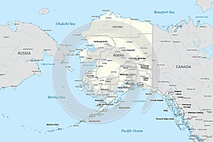 Counties of Alaska political map