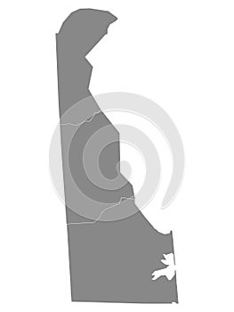 Counties Map of US State of Delaware