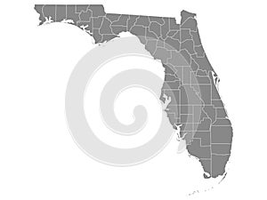 Counties Map of US State of Florida