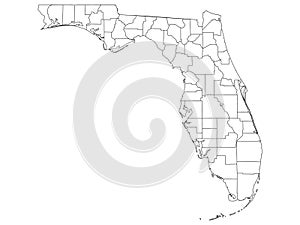 Counties Map of US State of Florida photo