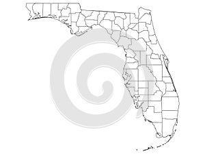 Counties Map of US State of Florida photo