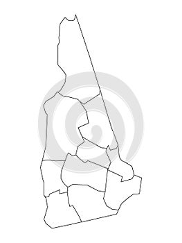 Counties Map of US State of New Hampshire